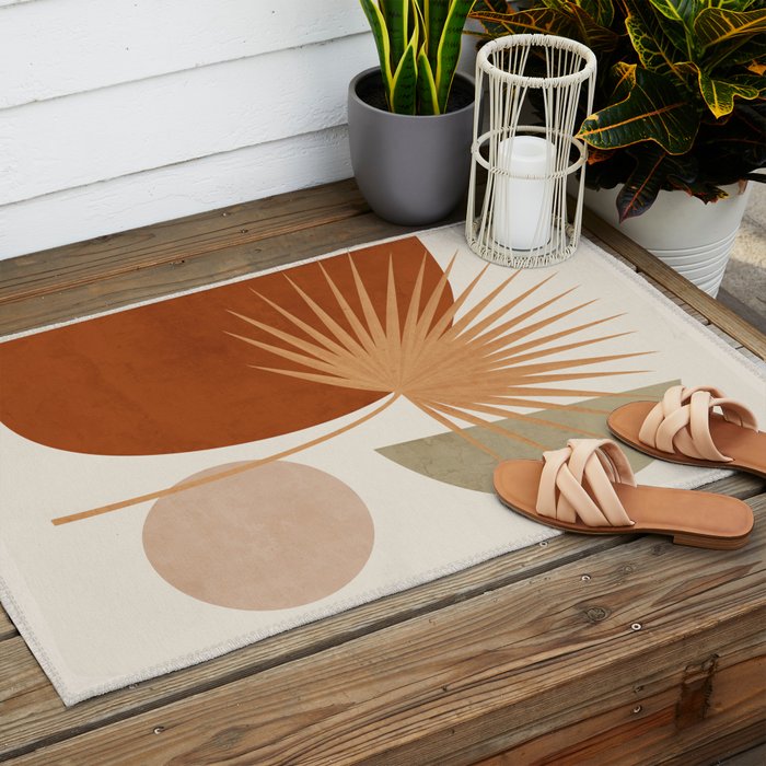 Tropical Leaf- Abstract Art 14 Outdoor Rug Gallery Image 2