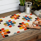 Mod Retro Floral Geometry in Multicolor Outdoor Rug Gallery Image 2