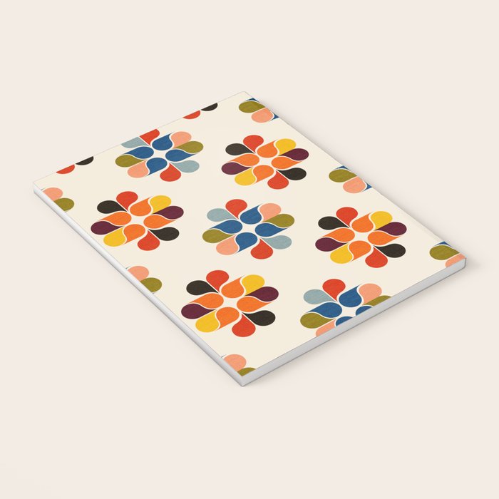 Mod Retro Floral Geometry in Multicolor Notebook Gallery Image 3