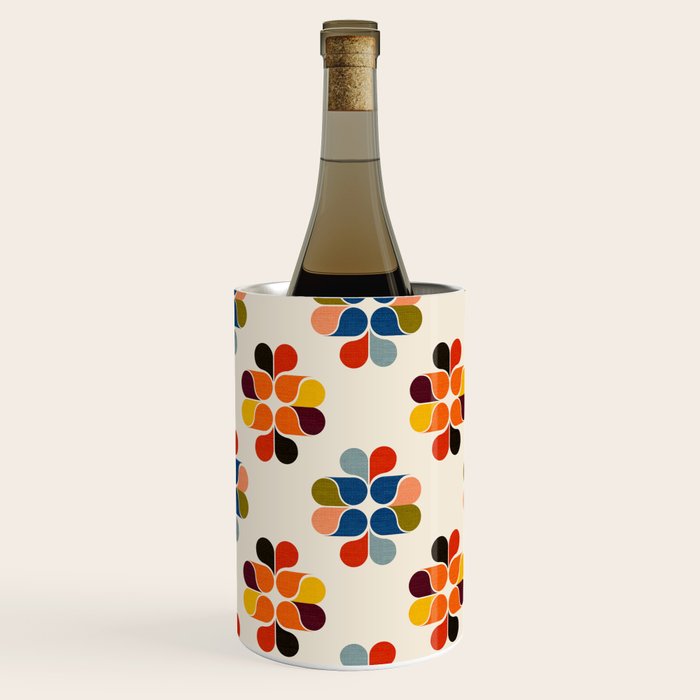 Mod Retro Floral Geometry in Multicolor Wine Chiller Gallery Image 1