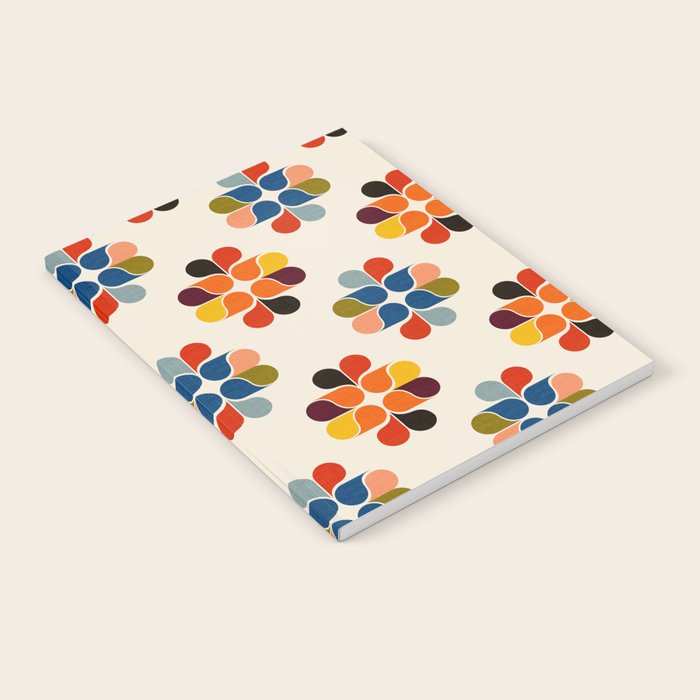 Mod Retro Floral Geometry in Multicolor Notebook Gallery Image 2