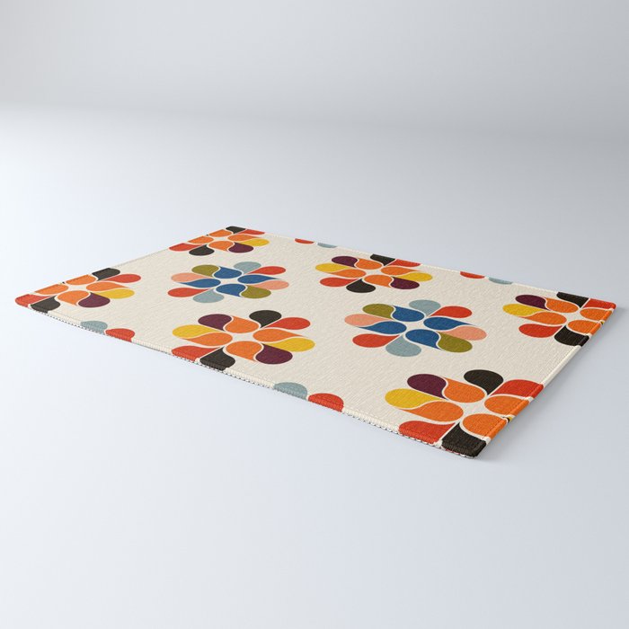 Mod Retro Floral Geometry in Multicolor Rug Gallery Image 3