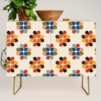 Mod Retro Floral Geometry in Multicolor Credenza Gallery Image 1