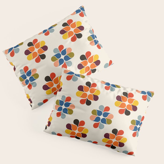 Mod Retro Floral Geometry in Multicolor Pillow Sham Gallery Image 1