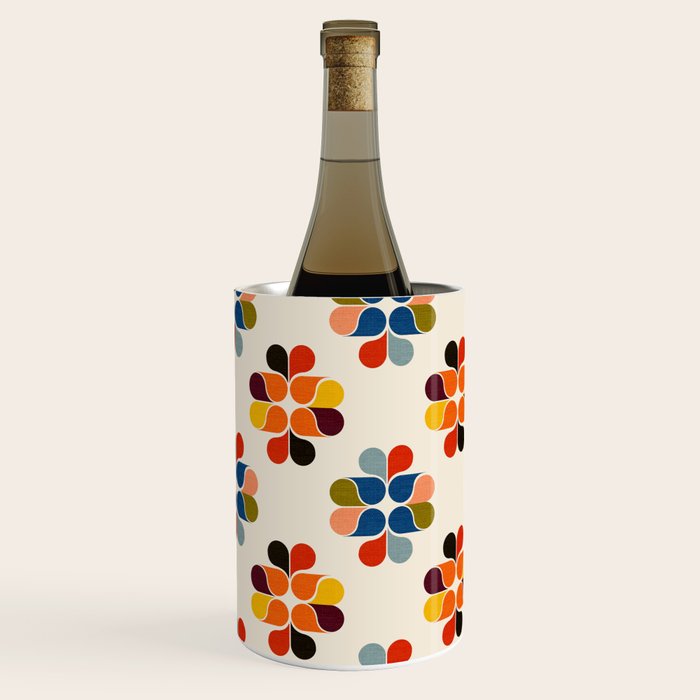 Mod Retro Floral Geometry in Multicolor Wine Chiller Gallery Image 3