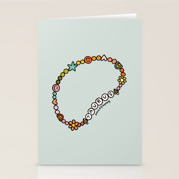 Taurus Friendship Bracelet Stationery Card Gallery Image 1
