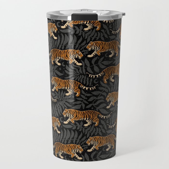 Tigers - black and charcoal  Travel Mug Gallery Image 1