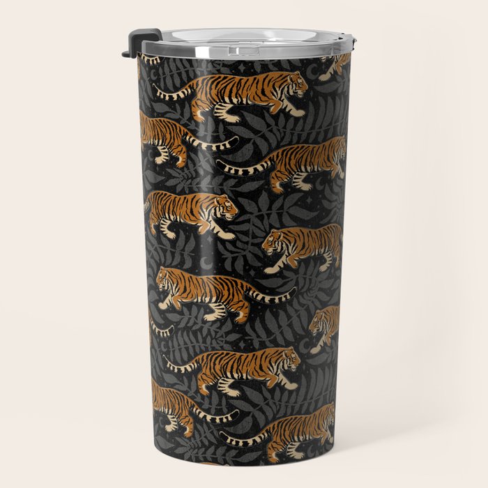 Tigers - black and charcoal  Travel Mug Gallery Image 3