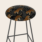 Tigers - black and charcoal  Stool Gallery Image 2