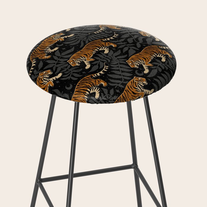 Tigers - black and charcoal  Stool Gallery Image 2