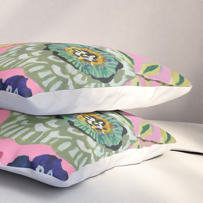 Pink Garden Flowers Pillow Sham Gallery Image 3