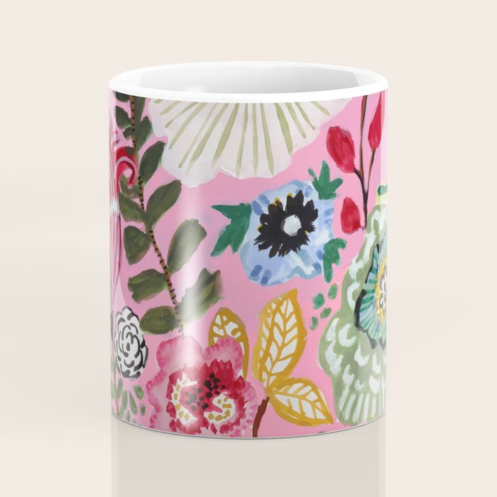 Pink Garden Flowers Coffee Mug Gallery Image 4