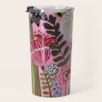 Pink Garden Flowers Travel Mug Gallery Image 3