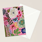 Pink Garden Flowers Stationery Card Gallery Image 2