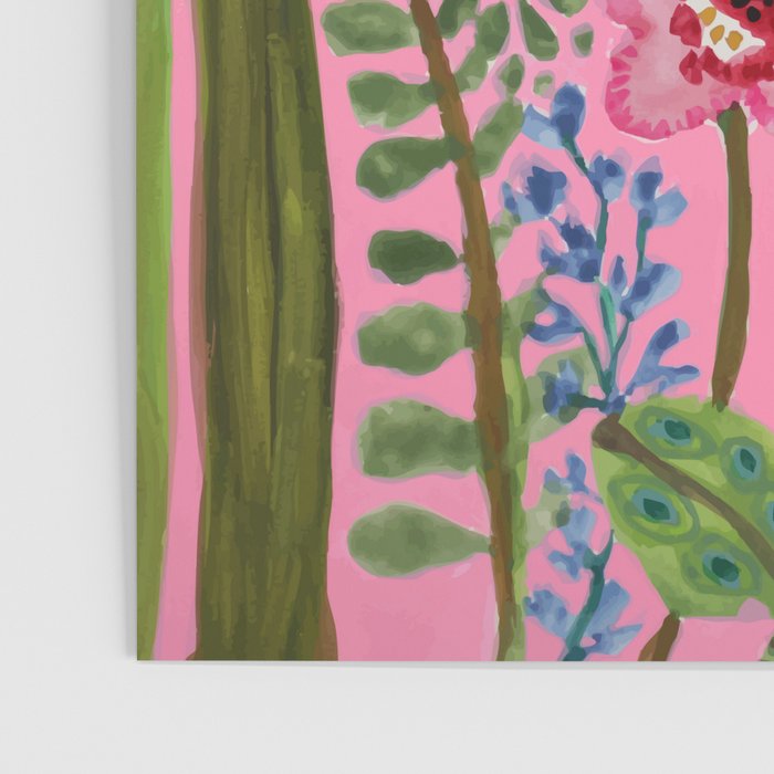 Pink Garden Flowers Poster Gallery Image 3