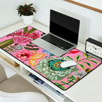 Pink Garden Flowers Desk Mat Gallery Image 2