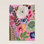 Pink Garden Flowers Stationery Card Gallery Image 2