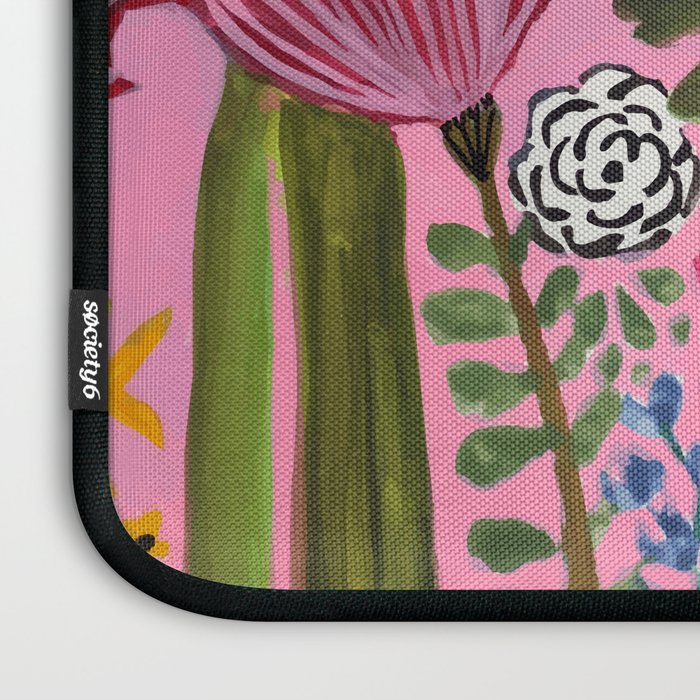 Pink Garden Flowers Laptop Sleeve Gallery Image 3
