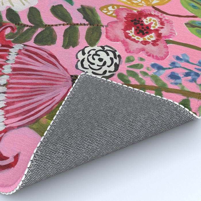 Pink Garden Flowers Rug Gallery Image 4