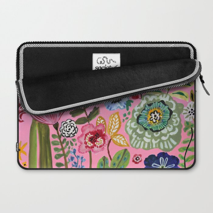 Pink Garden Flowers Laptop Sleeve Gallery Image 2