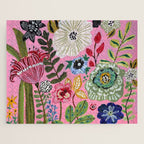 Pink Garden Flowers Jigsaw Puzzle Gallery Image 1