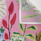 Pink Garden Flowers Wall Tapestry Gallery Image 3