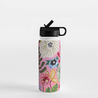 Pink Garden Flowers Water Bottle Gallery Image 1