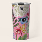 Pink Garden Flowers Travel Mug Gallery Image 1