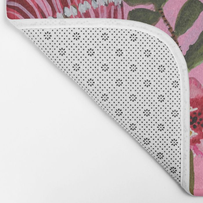 Pink Garden Flowers Bath Mat Gallery Image 2