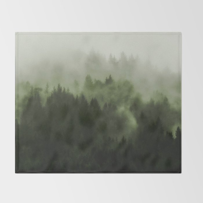 Drift - Green Mountain Forest Throw Blanket Gallery Image 2