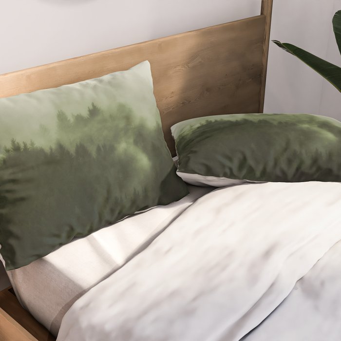 Drift - Green Mountain Forest Pillow Sham Gallery Image 2