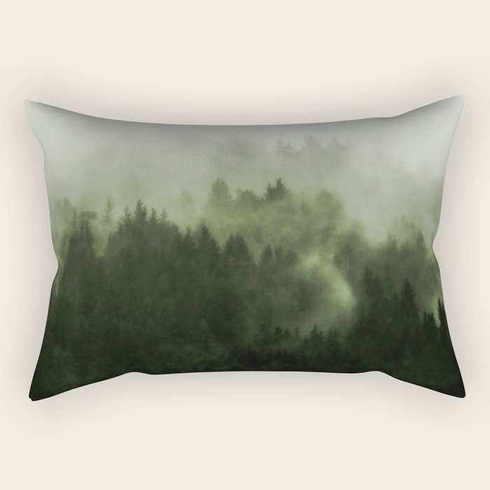 Drift - Green Mountain Forest Rectangular Pillow Gallery Image 1