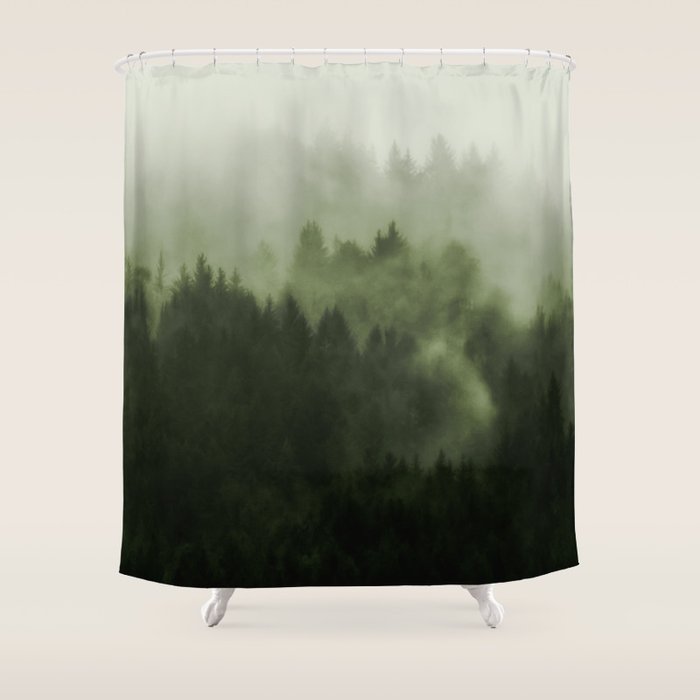 Drift - Green Mountain Forest Shower Curtain Gallery Image 1