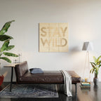 Stay Wild White Gold Quote Wood Wall Art Gallery Image 2
