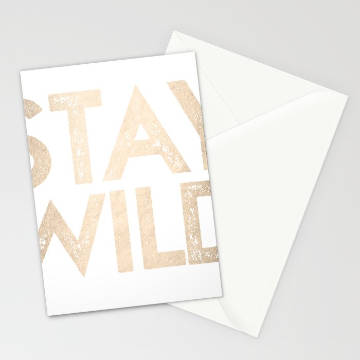 Stay Wild White Gold Quote Stationery Card Gallery Image 2