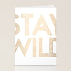 Stay Wild White Gold Quote Stationery Card Gallery Image 2