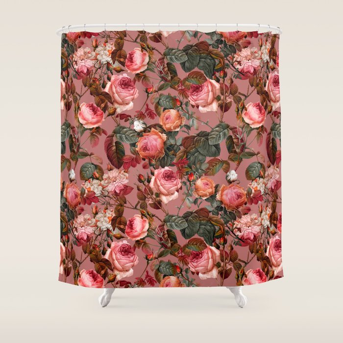 Pastel Floral Pattern Shower Curtain Gallery Image 1