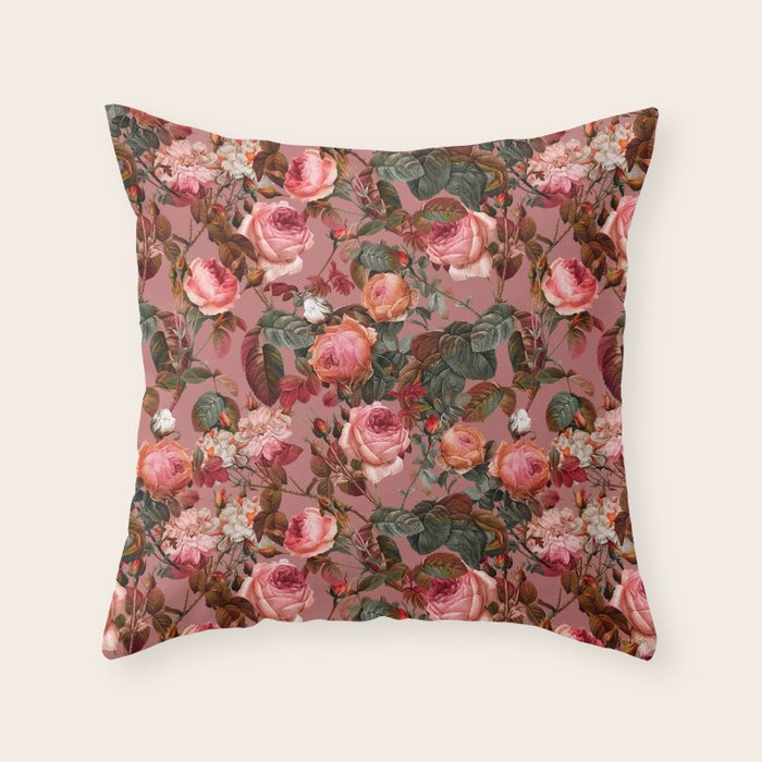 Pastel Floral Pattern Throw Pillow Gallery Image 6