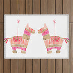 Mexican Donkey PinÌata - Pink & Rose Gold Palette Outdoor Rug Gallery Image 1
