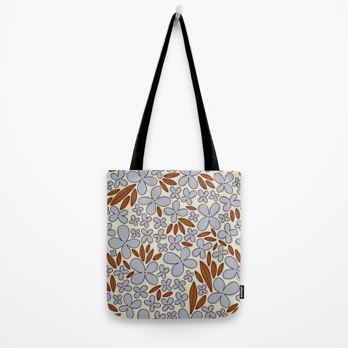 Four-leaf Flower Pattern / Grey & Brown Tote Bag Gallery Image 2