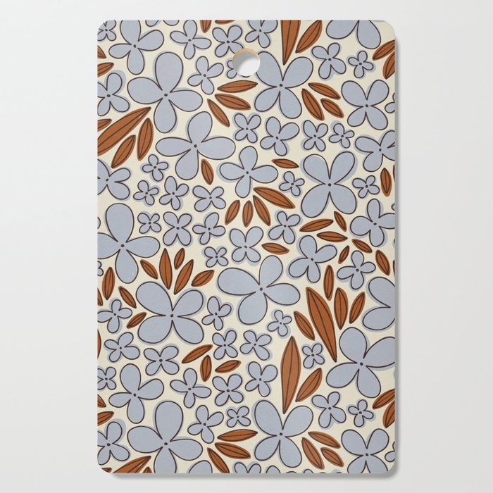 Four-leaf Flower Pattern / Grey & Brown Cutting Board Gallery Image 1