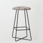 Four-leaf Flower Pattern / Grey & Brown Stool Gallery Image 1