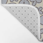 Four-leaf Flower Pattern / Grey & Brown Bath Mat Gallery Image 2