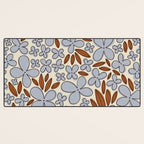 Four-leaf Flower Pattern / Grey & Brown Desk Mat Gallery Image 3