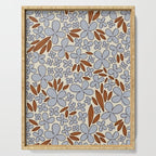 Four-leaf Flower Pattern / Grey & Brown Serving Tray Gallery Image 1