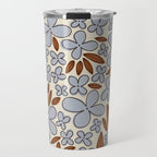 Four-leaf Flower Pattern / Grey & Brown Travel Mug Gallery Image 1