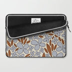 Four-leaf Flower Pattern / Grey & Brown Laptop Sleeve Gallery Image 2