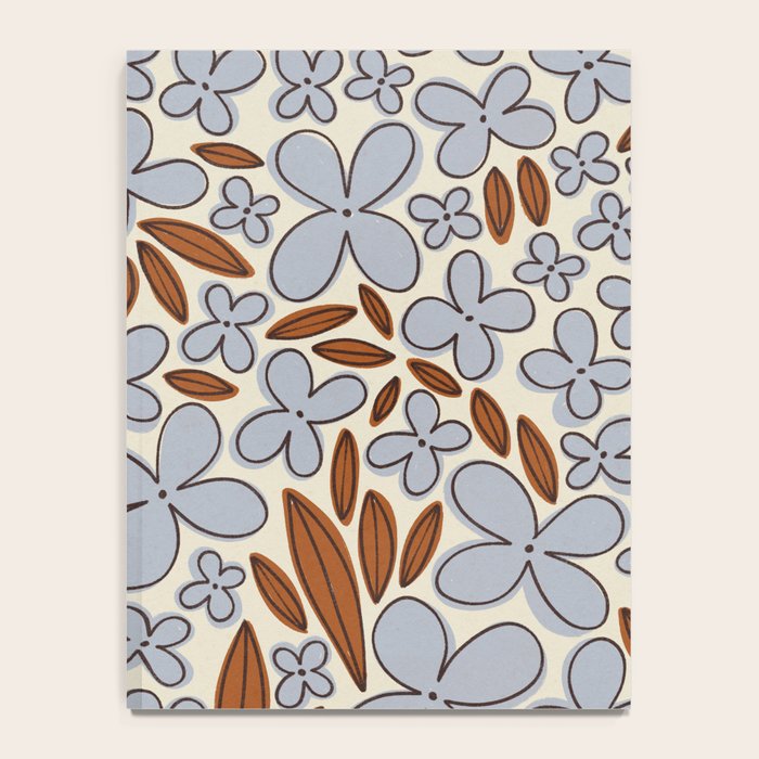 Four-leaf Flower Pattern / Grey & Brown Notebook Gallery Image 4