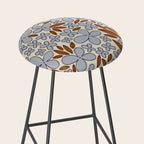 Four-leaf Flower Pattern / Grey & Brown Stool Gallery Image 2