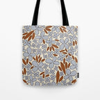 Four-leaf Flower Pattern / Grey & Brown Tote Bag Gallery Image 1